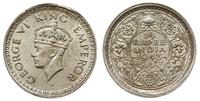 1/4 rupii 1943, Bombaj, srebro "500", piękna, KM