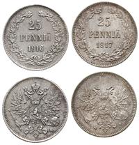 zestaw: 2 x 25 pennia 1916, 1917, Helsinki, 25 p