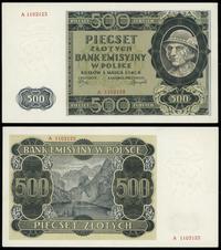 500 złotych 1.03.1940, seria A, numeracja 110212