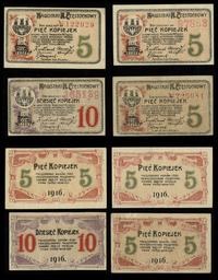 dawny zabór rosyjski, 3 x 5 i 1 x 10 kopiejek, 1915
