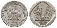1 złoty 1958, Warszawa, /obrócony zaokrąglony kw