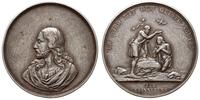 Niemcy, medal nie sygnowany XIX w., Aw: Popiersie Chrystusa w lewo, Rw: Scena chrz..