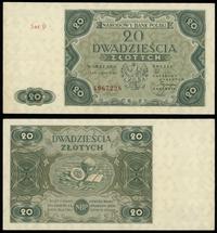 20 złotych 15.07.1947, seria D, numeracja 496722