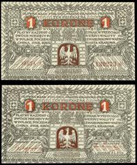 1 korona 1919, seria A, numeracja 130273✻, zgięc