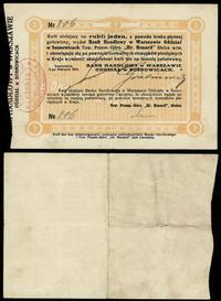 bon na 1 rubel 03.08.1914, numeracja 806, Podcza
