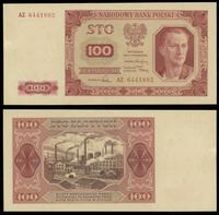 100 złotych 01.07.1948, seria AZ, numeracja 6441