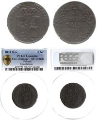 trojak 1831, Warszawa, łapy Orła proste, moneta 