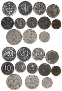 lot 12 monet: 2 x 20 fenigów (1917, 1918), 3 x 1