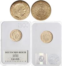 20 marek 1876/E, Drezno, moneta w pudełku GCN VZ