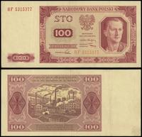 100 złotych 1.07.1948, seria HF numeracja 531537