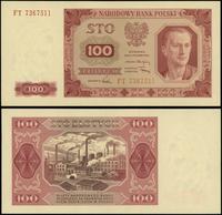 100 złotych 1.07.1948, seria FT, numeracja 73675