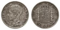 50 centimos 1900, Madryt, srebro "835" 2.46 g, K