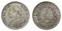 5 soldi 1866 R, Rzym, srebro "835" 1.26 g, ładni