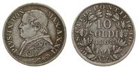 10 soldi 1868 R, Rzym, srebro, Berman 3343