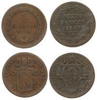 zestaw: mezzo baiocco (1849) i 1/2 baiocco (1850