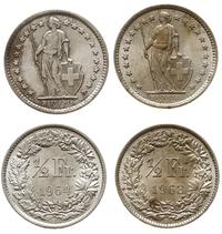 zestaw: 2 x 1/2 franka 1963, 1964, Berno, srebro