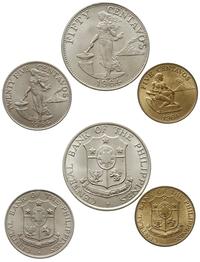 zestaw: 5, 25, 50 centavos 1964, razem 3 sztuki,