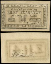 4 złote 4.09.1794, seria 2-E, w ramce po lewej p