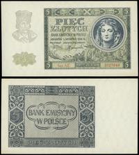 5 złotych 1.08.1941, seria AE, numeracja 3027849