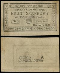 4 złote polskie 4.09.1794, seria 1-N, Lucow 43n 