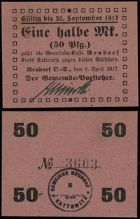 50 fenigów 1.04.1917, numeracja 3663, ze stemple