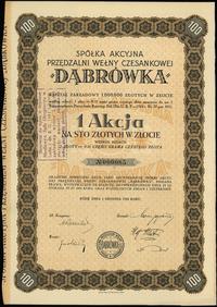 1 akcja na 100 złotych 1.12.1928, numeracja 0000