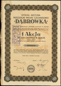 1 akcja na 100 złotych 1.12.1928, numeracja 0000