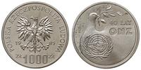 1.000 złotych 1985, Warszawa, 40 lat ONZ, nikiel