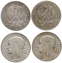 zestaw: 2 x 5 złotych 1933, 1934, Warszawa, głow