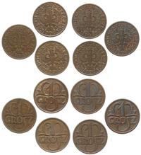 Polska, zestaw: 6 x 1 grosz, 1928, 1935, 2 x 1936, 2 x 1938