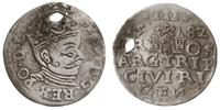 trojak  1582, Ryga, moneta przedziurawiona w epo