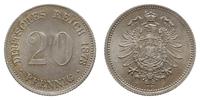 20 fenigów 1873 F, Stuttgart, wyśmienite i rzadk
