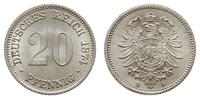 20 fenigów 1874 D, Monachium, piękne, Jaeger 5