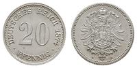 20 fenigów 1874 H, Darmstadt, piękne, Jaeger 5