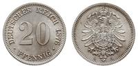 20 fenigów 1876 G, Karlsruhe, piękne, Jaeger 5