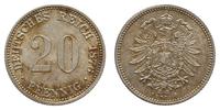 20 fenigów 1876 J, Hamburg, piękne, Jaeger 5