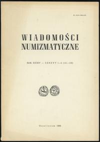 czasopisma, Wiadomości Numizmatyczne, rok XXXIV, zeszyt 1-2 (131-132), Ossolineum 1990