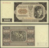 500 złotych 1.07.1948, seria CD 3956442, delikat