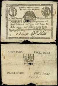 10 paoli 1798, banknot z ubytkami, Pick S332c