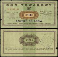 10 dolarów 1.10.1969, seria Ef 0306151, znak wod