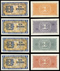 Chile, zestaw różnych serii banknótów 1 peso = 1/10 condora, 3.03.1943