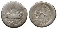 denar legionowy 32-31 pne, Aw: Galera w prawo, u