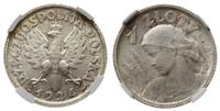 1 złoty 1924, Paryż, bardzo ładne, moneta w pude