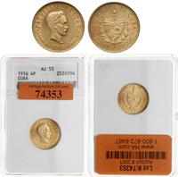 4 peso 1916, Filadelfia, moneta w pudełku ANACS 