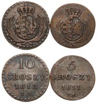 Polska, zestaw: 5 groszy 1811 IS, 10 groszy 1813