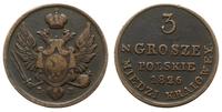 Polska, 3 grosze z miedzi krajowej, 1826 IB