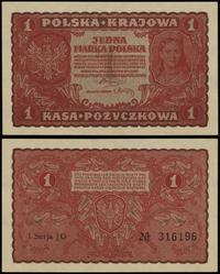 1 marka polska 23.08.1919, seria I-JO 316196, pi