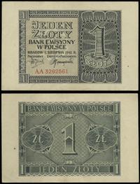 1 złoty 01.08.1941, seria AA 3292561, liczne zag