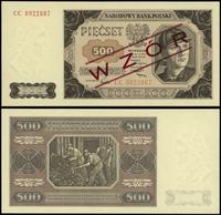500 złotych 01.07.1948, seria CC 0922887, nadruk