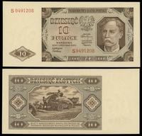 10 złotych 1.07.1948, seria S 9491208, małe zafa